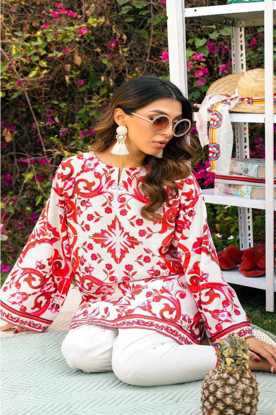 Red & White Floral Co-ord Set