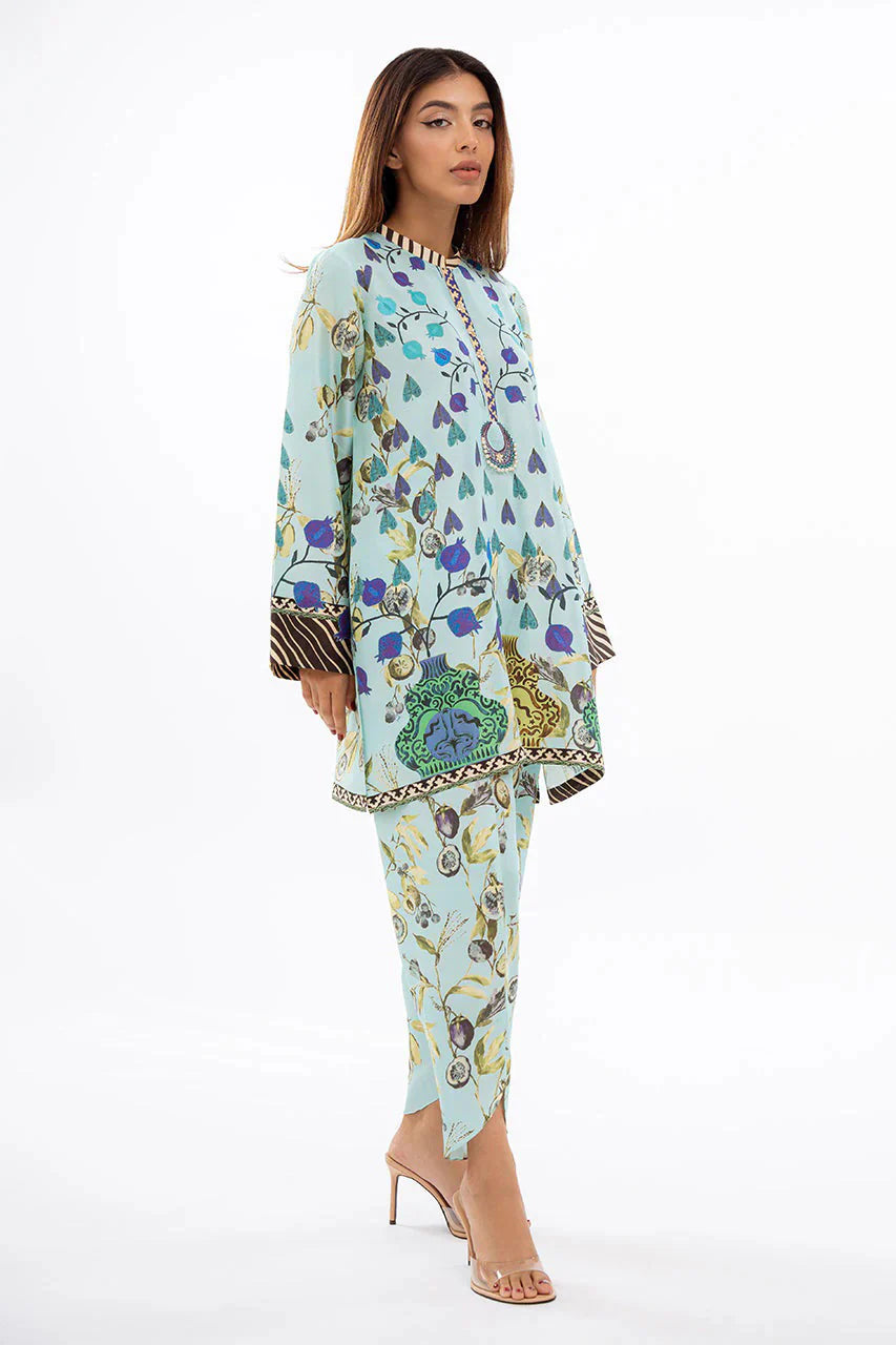 Pastel Printed Co-ord Set with Artistic Detailing