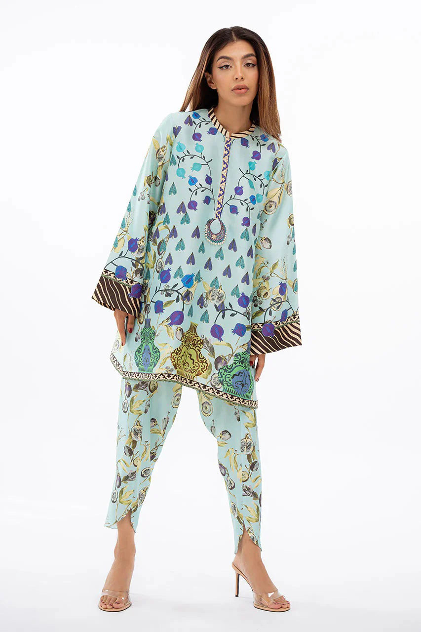 Pastel Printed Co-ord Set with Artistic Detailing