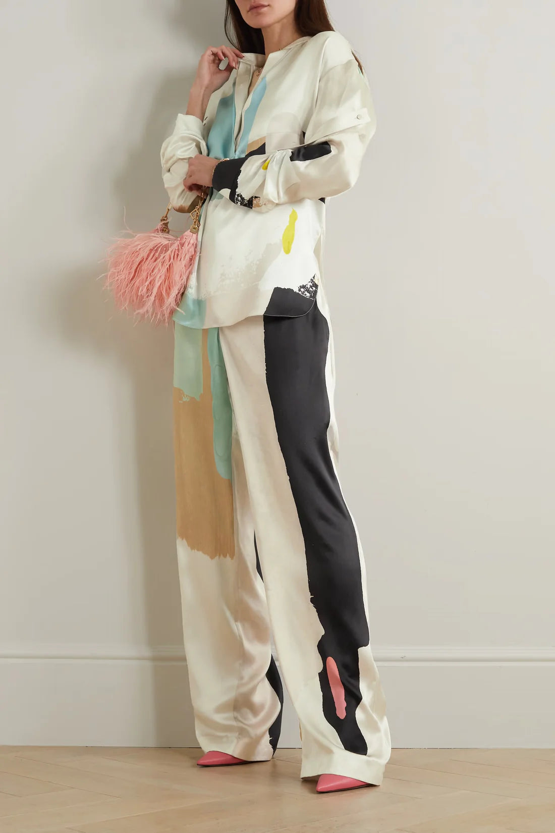 Abstract Print Persian Silk Co-ord Set
