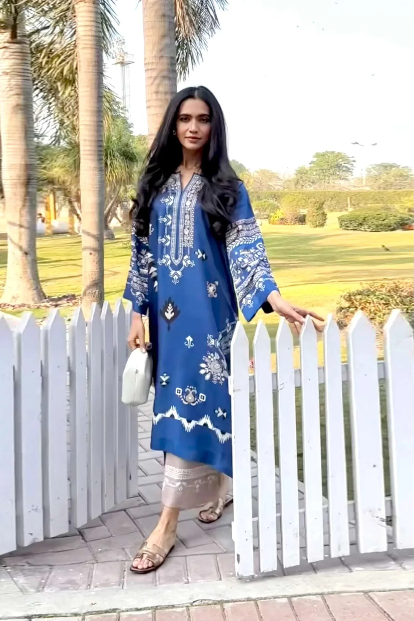 Royal Blue Printed Kurti – Grace in Every Thread