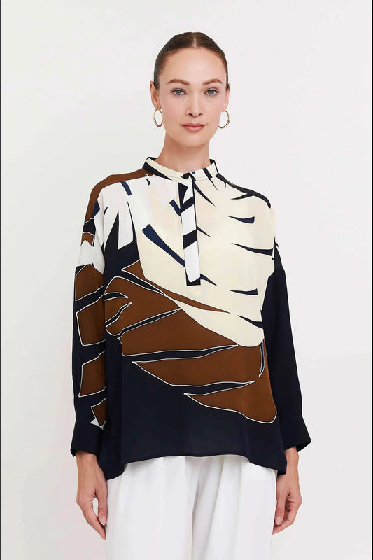 Abstract Luxe | Multicolor Silk-Inspired Shirt
