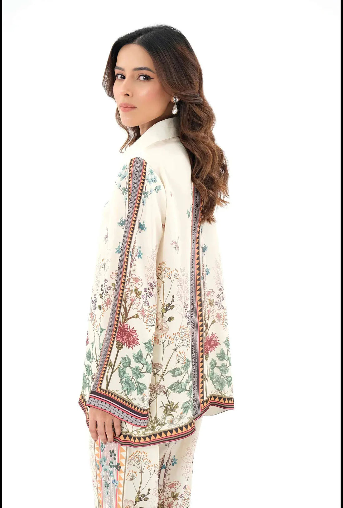 Elegant Floral Printed Co-ord Set - Ivory Bliss
