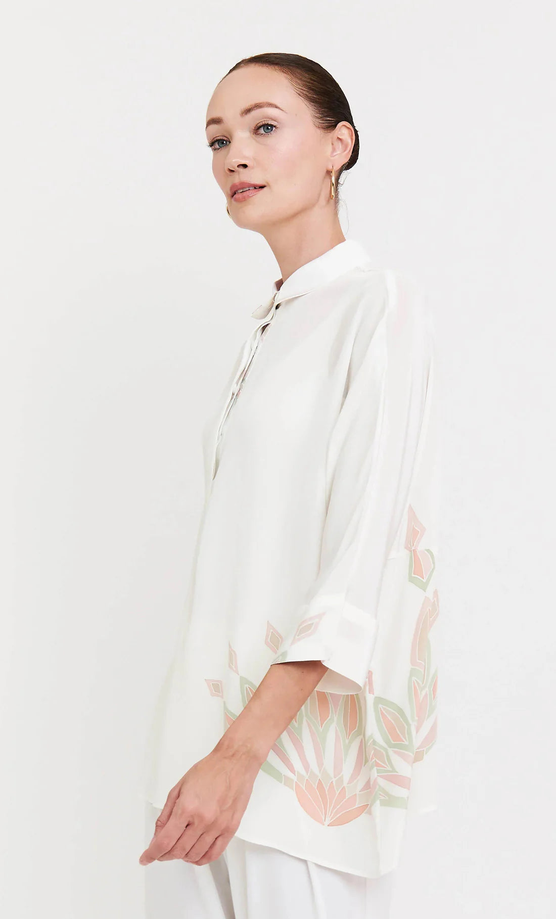 Ivory Whisper | Minimalist Pastel Tunic Shirt