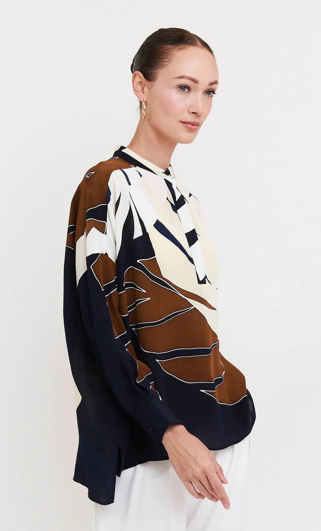 Abstract Luxe | Multicolor Silk-Inspired Shirt