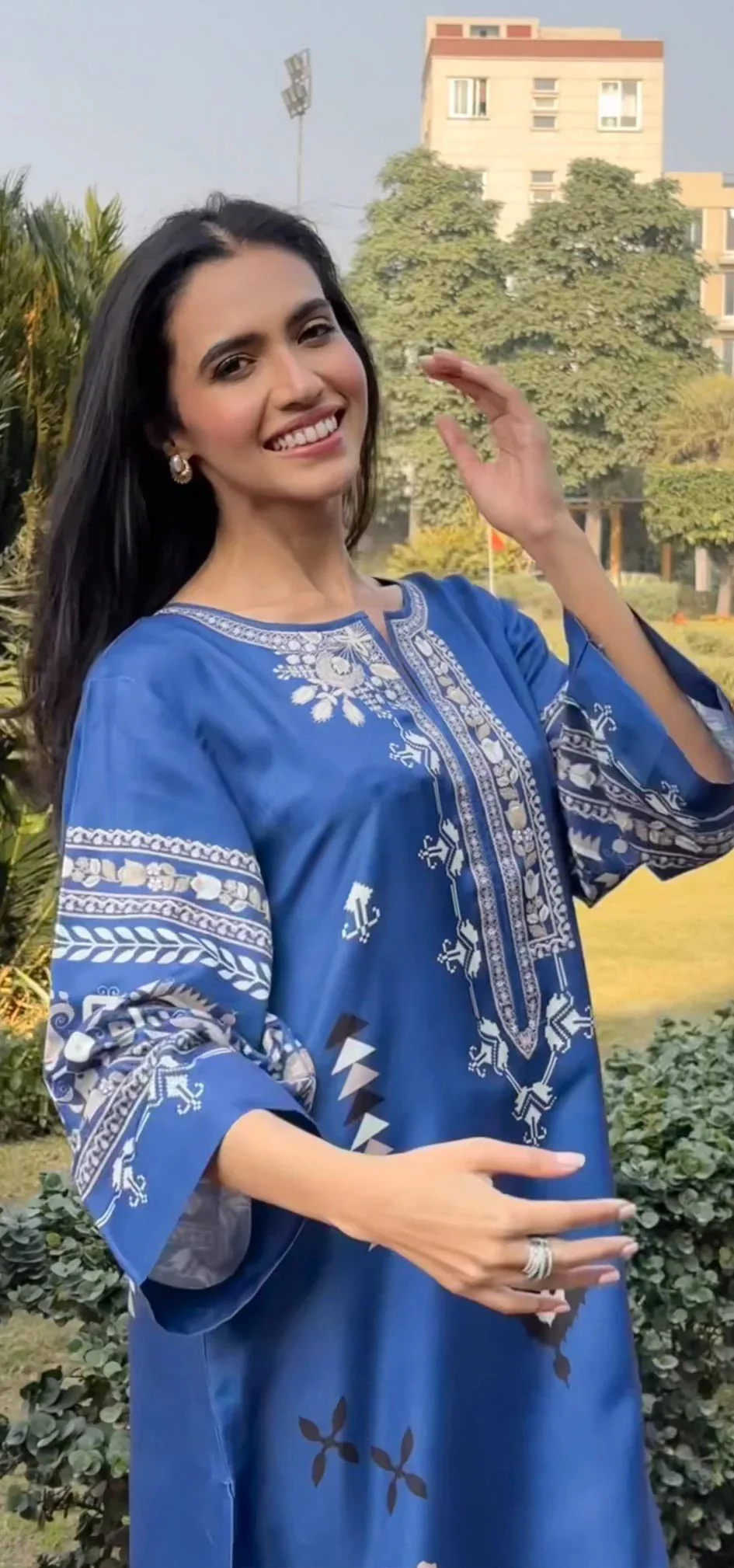 Royal Blue Printed Kurti – Grace in Every Thread
