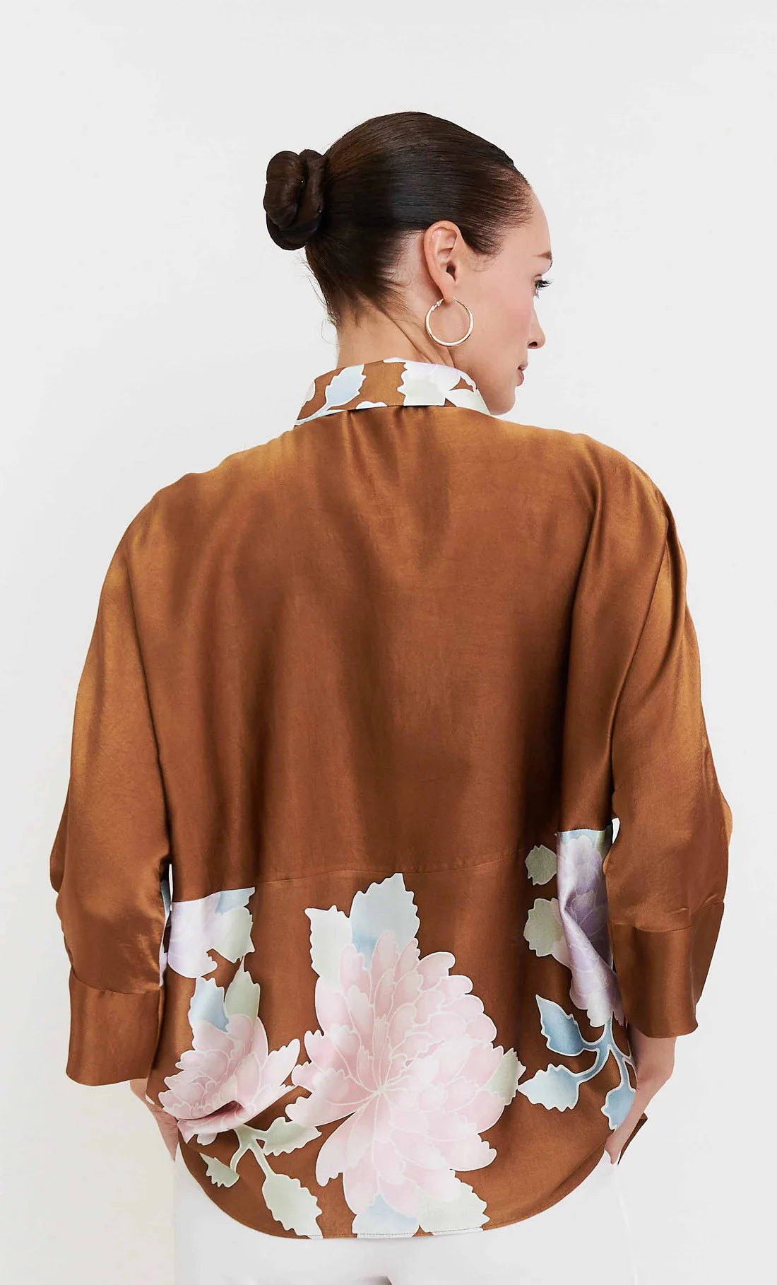 Autumn Bloom | Chocolate Brown Floral Shirt
