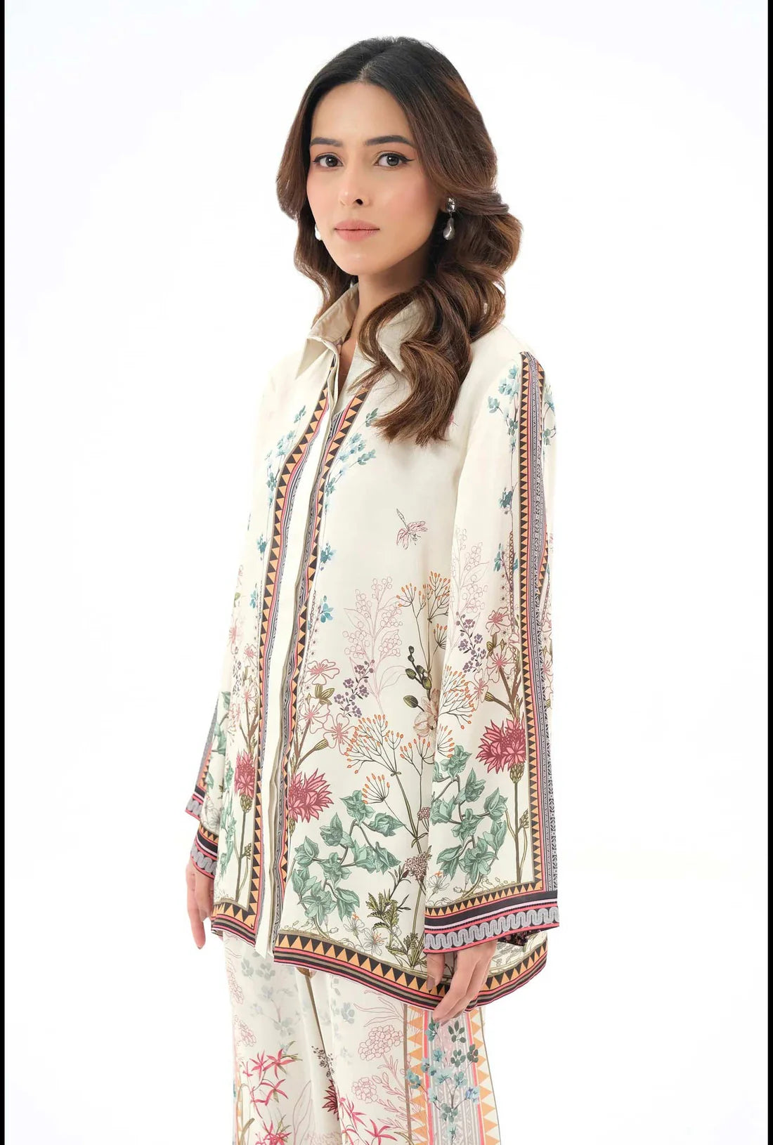 Elegant Floral Printed Co-ord Set - Ivory Bliss
