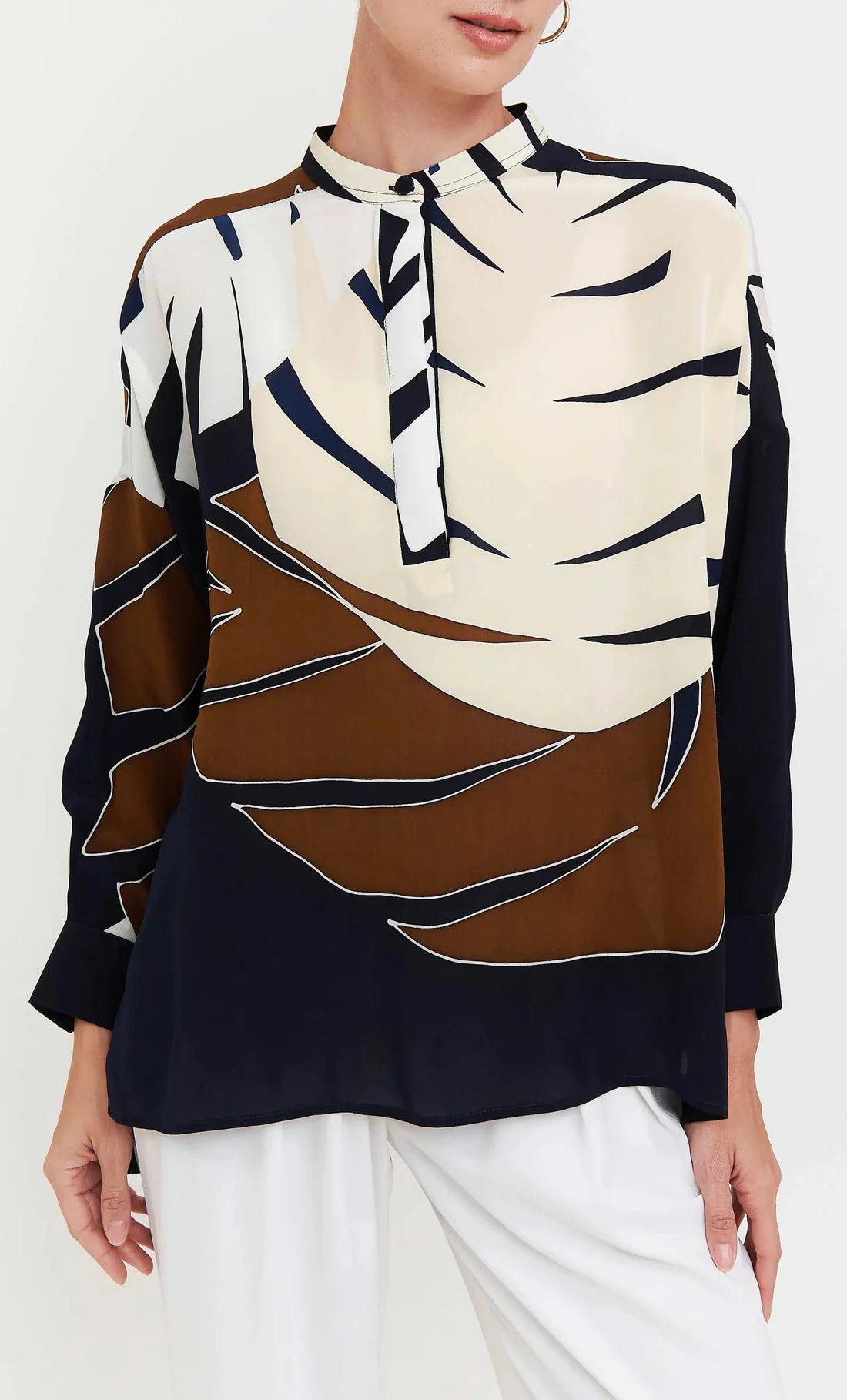 Abstract Luxe | Multicolor Silk-Inspired Shirt