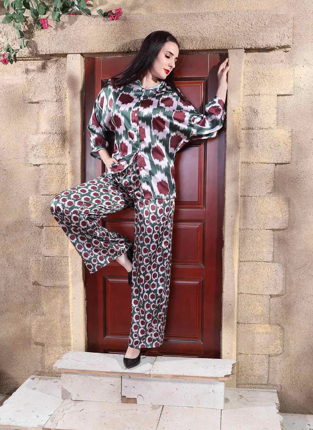 Autumn Splendor | Geometric Ikat Print Co-ord Set