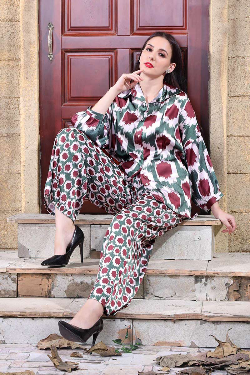 Autumn Splendor | Geometric Ikat Print Co-ord Set