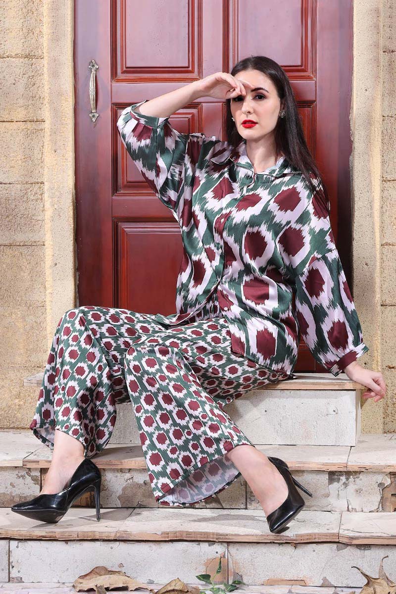 Autumn Splendor | Geometric Ikat Print Co-ord Set