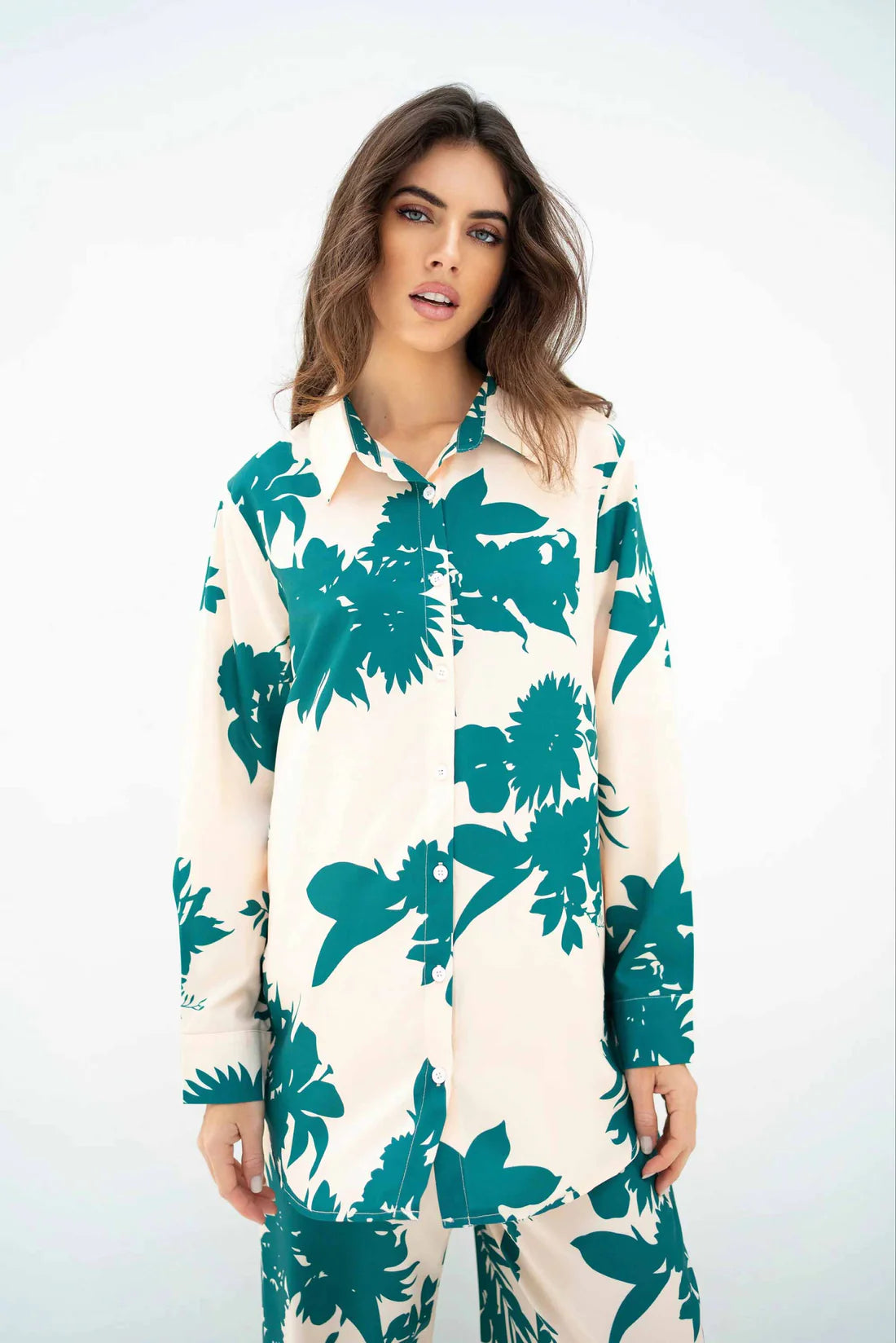 Blue Blossom  Persian Silk Co-ord Set