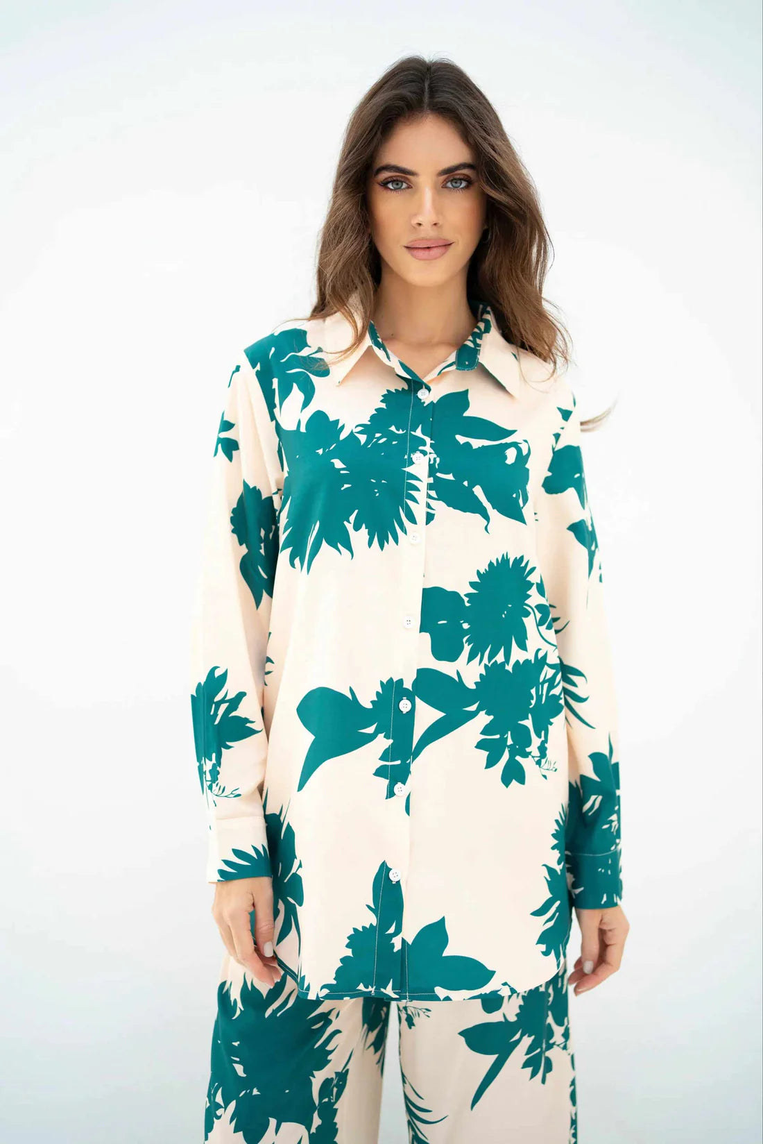 Blue Blossom  Persian Silk Co-ord Set