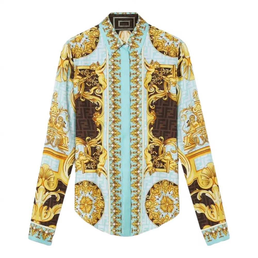 Baroque Luxe Satin Silk Co-ord Set || Nora Fatehi