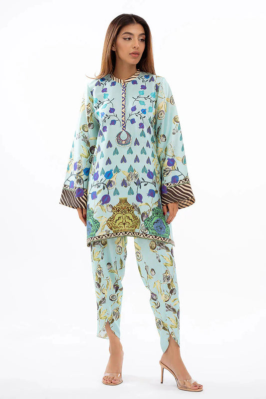 Pastel Printed Co-ord Set with Artistic Detailing