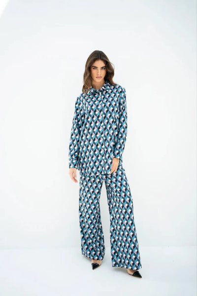 Korean BSY Co-ord sets in Stylish 3D Cubic Print