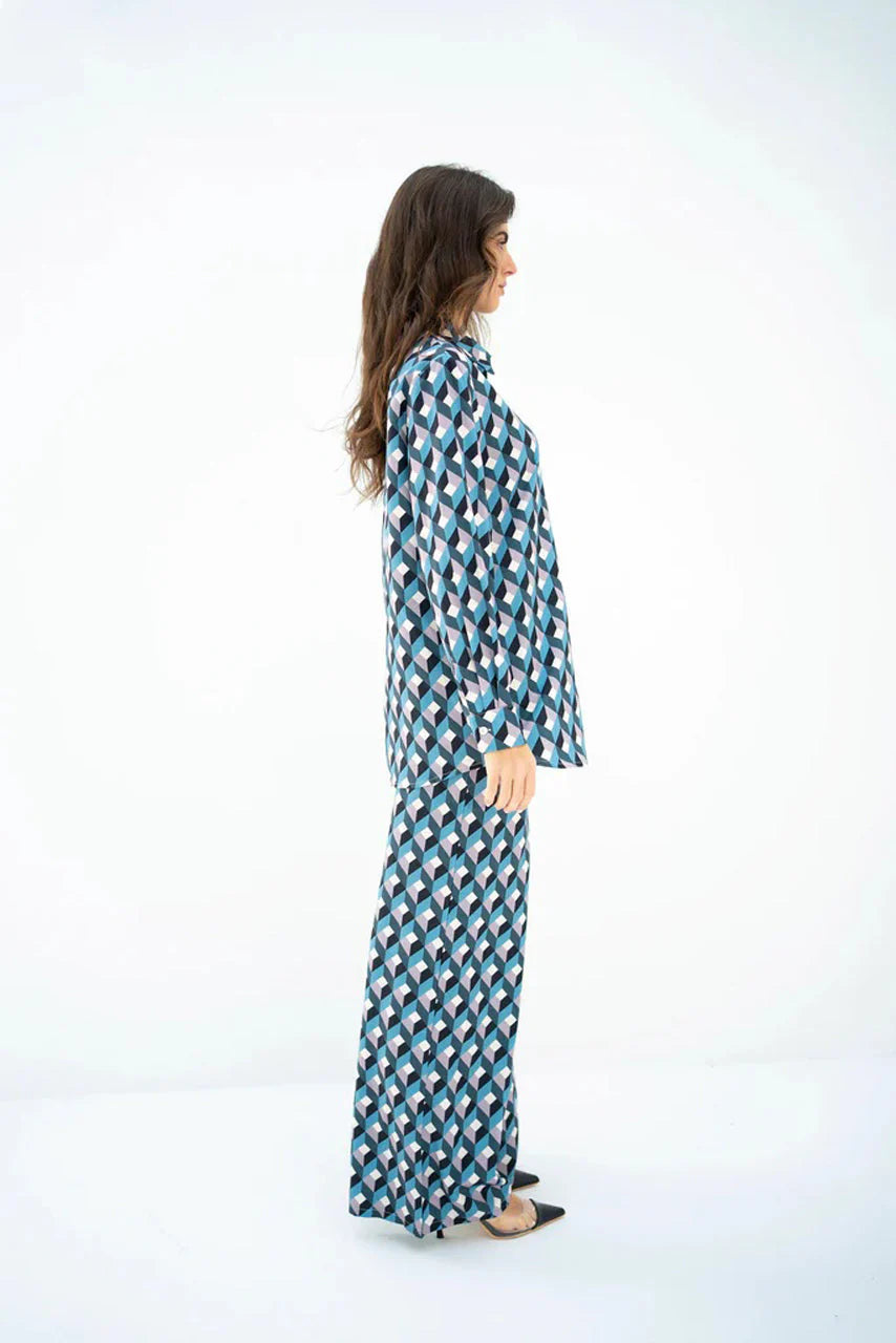 Korean BSY Co-ord sets in Stylish 3D Cubic Print