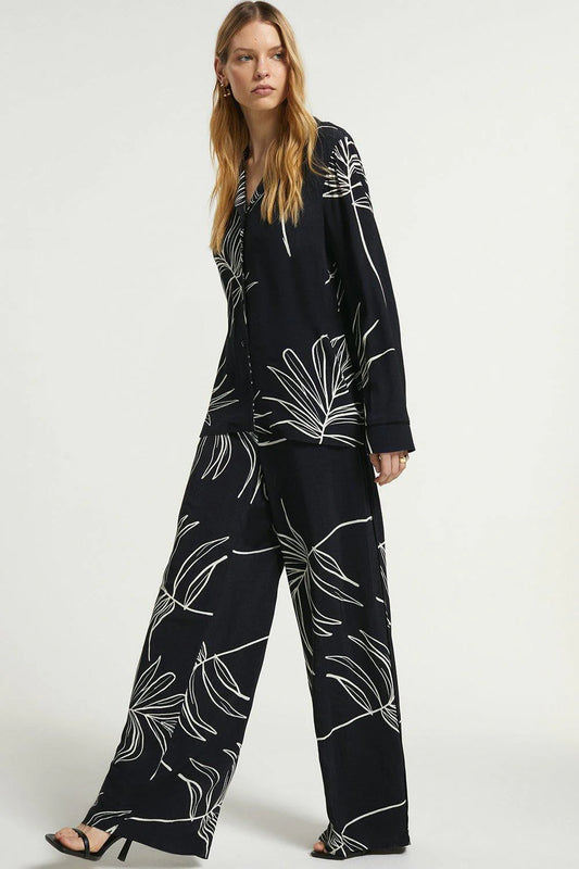 Korean Leaves Noir | Relaxed Co-ord Set