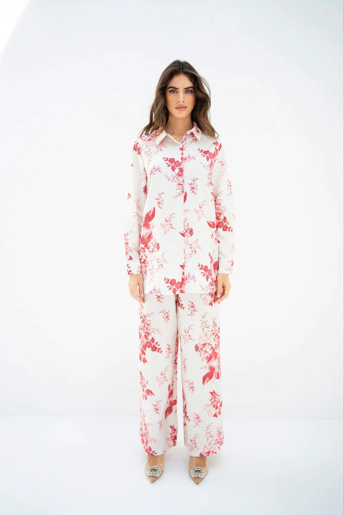 PinkBlossom | Korean BSY Co-ord SET in Floral Elegance