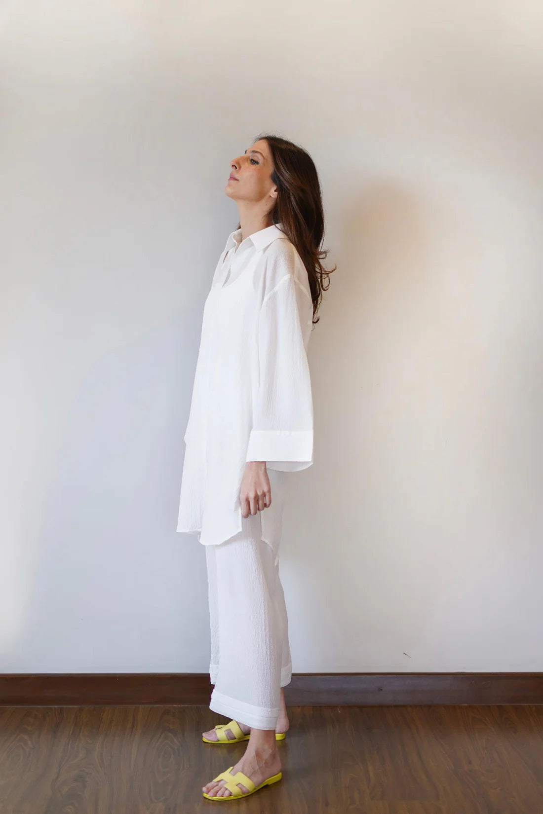 Premium White Co-ord Set in Luxe Textured Fabric