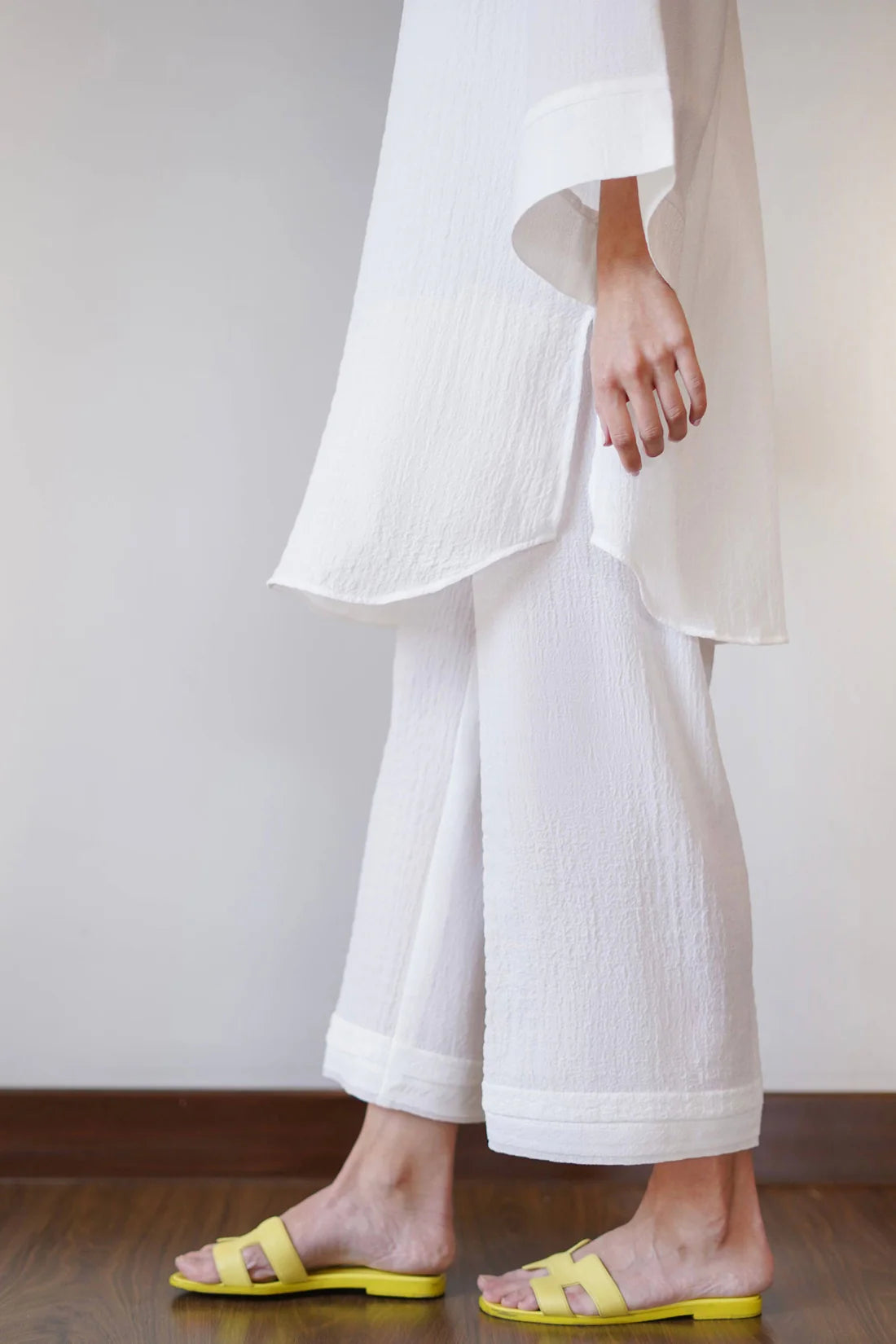 Premium White Co-ord Set in Luxe Textured Fabric