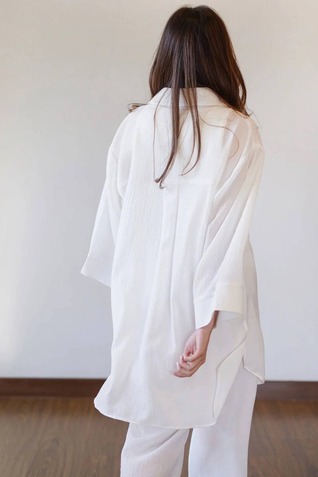 Premium White Co-ord Set in Luxe Textured Fabric