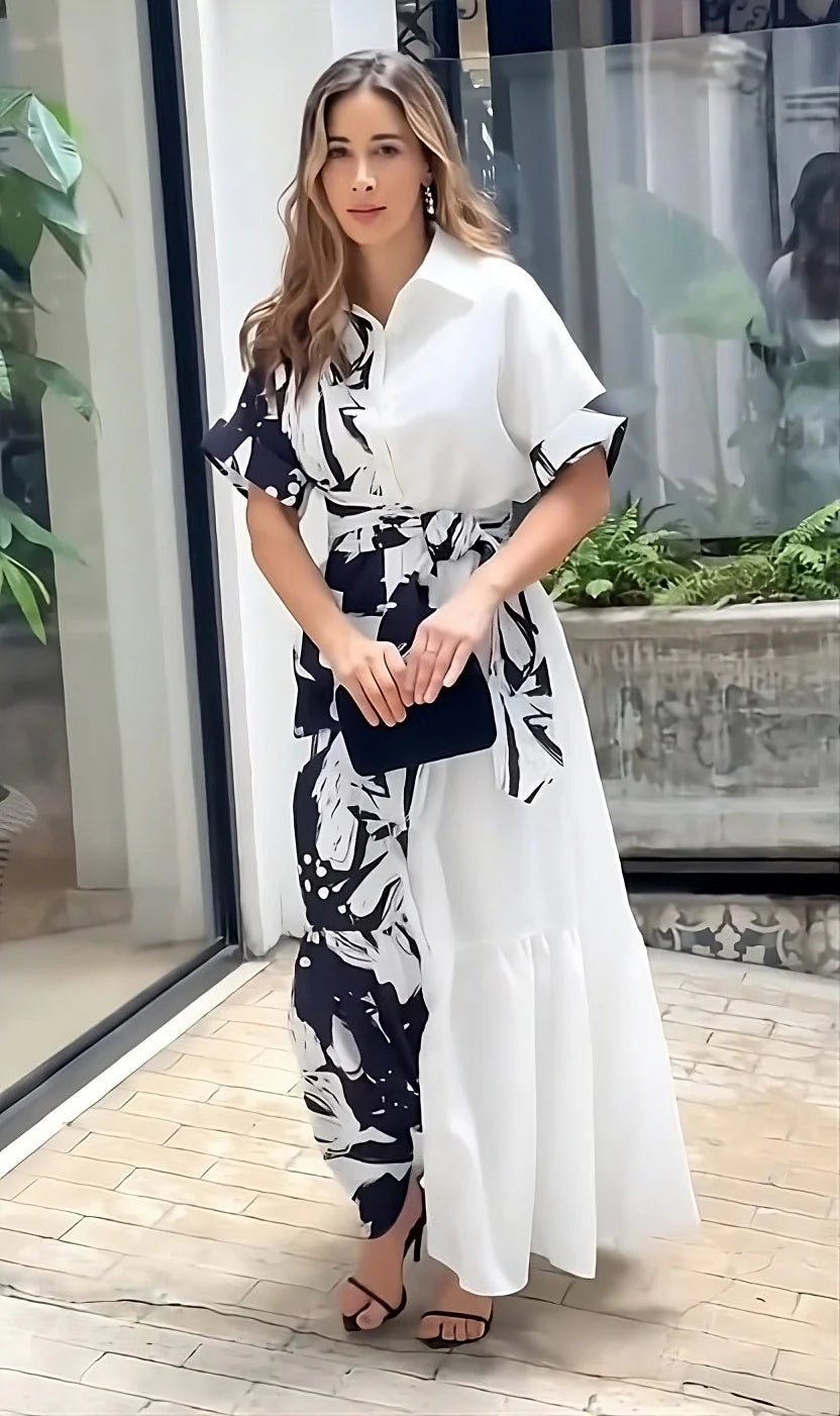 Premium Floral Printed Belt Style Dress