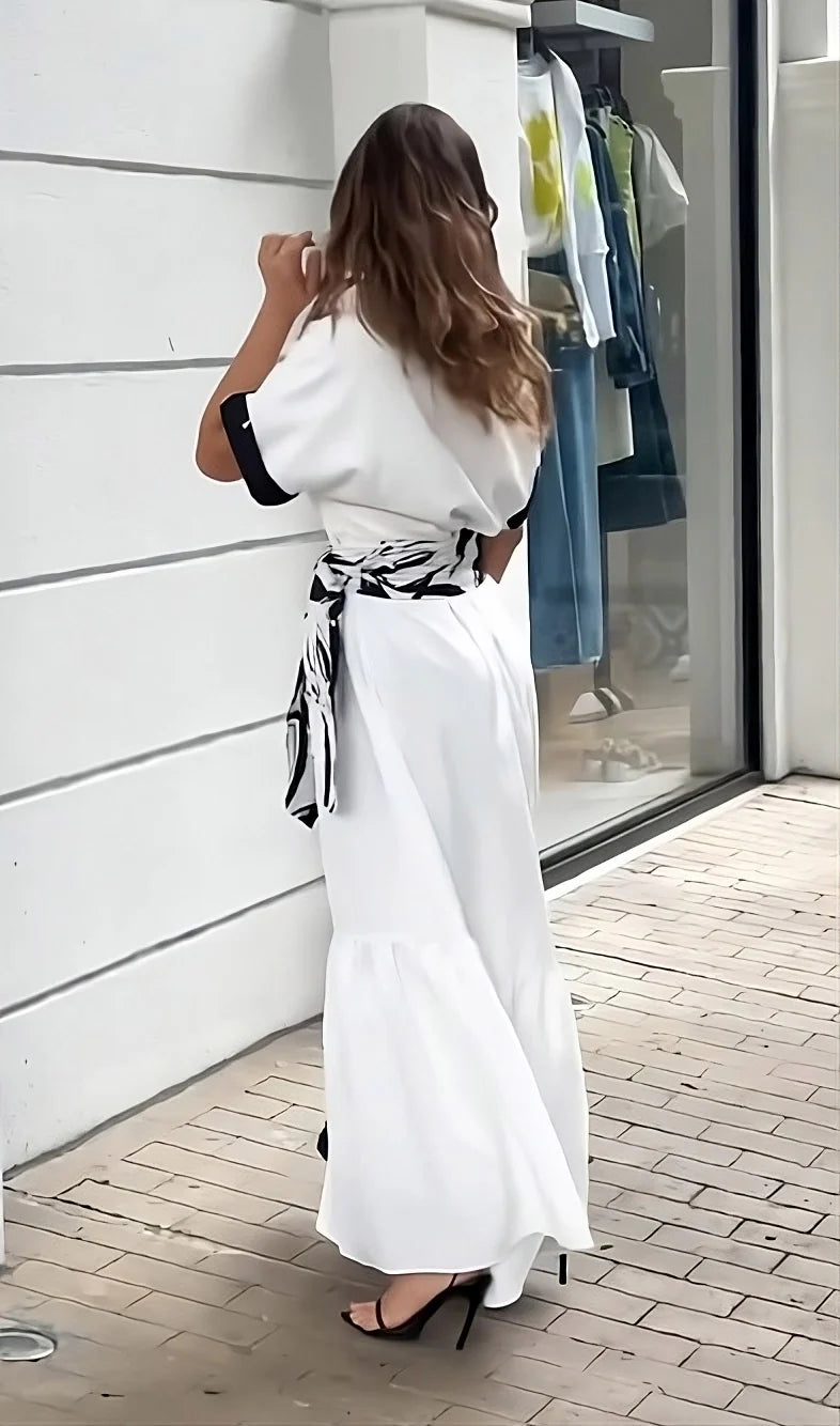 Premium Floral Printed Belt Style Dress