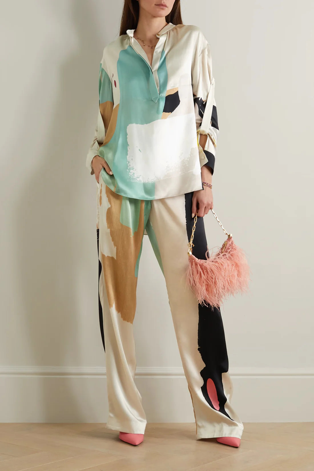 Abstract Print Persian Silk Co-ord Set
