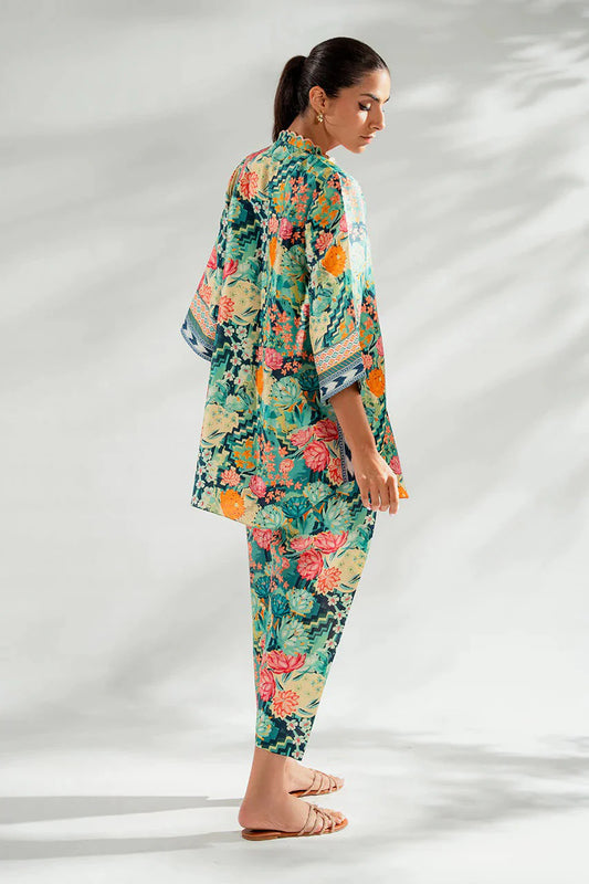 Elegant Teal Floral Co ord Set