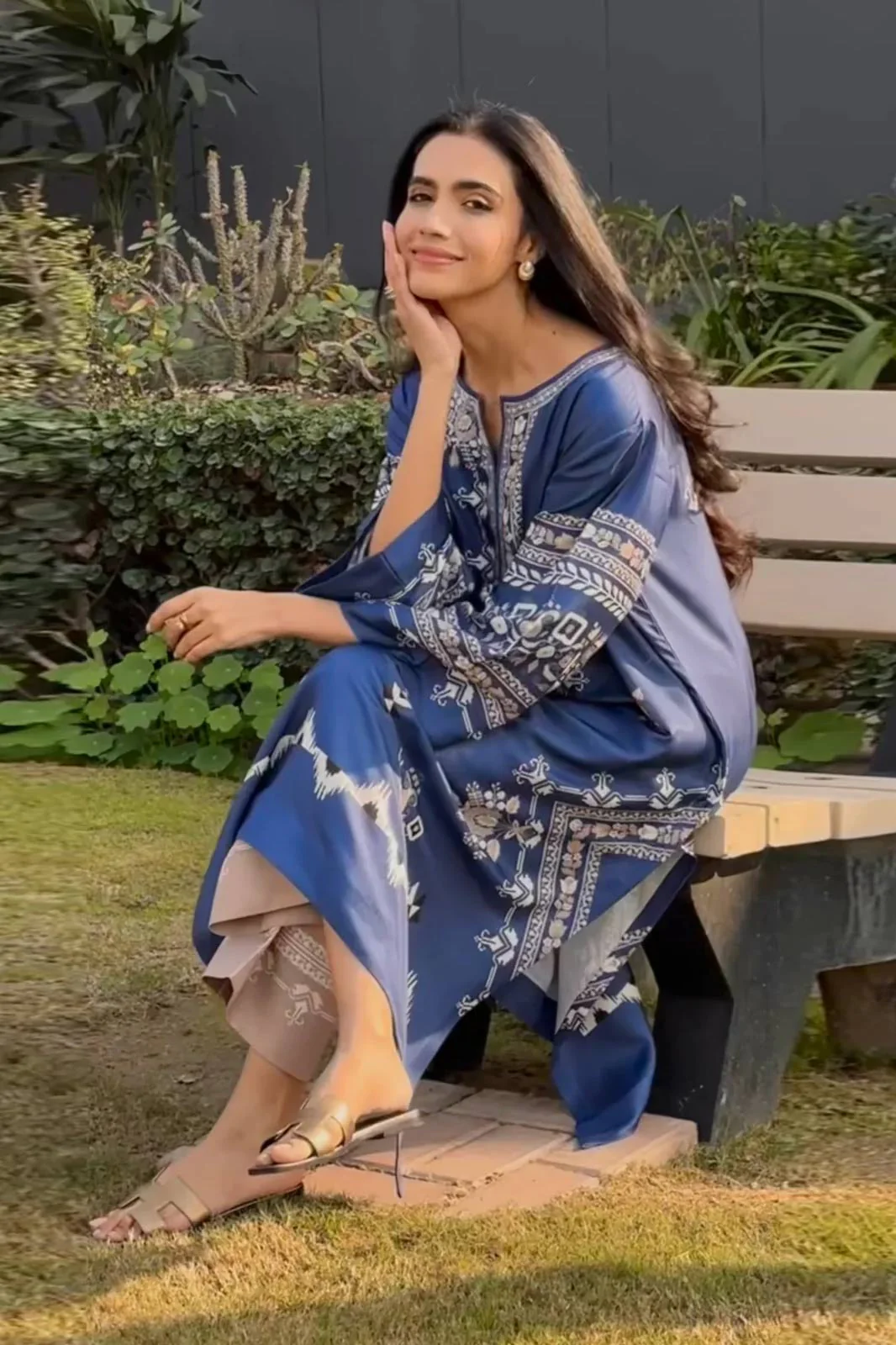 Royal Blue Printed Kurti – Grace in Every Thread